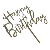 Топпер Happy Birthday серебро 9*14см