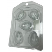 Форма пластиковая Заяц вид сверху мини, 5 ячеек