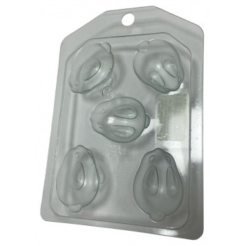 Форма пластиковая Заяц вид сверху мини, 5 ячеек