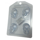Форма пластиковая Череп мини, 4 ячейки