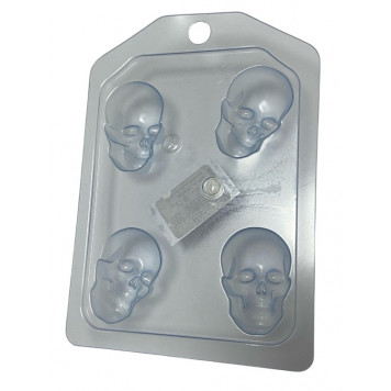 Форма пластиковая Череп мини, 4 ячейки