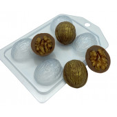 Форма пластиковая Орех грецкий скорлупа, 4 ячейки