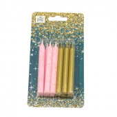 Свечи для торта набор (12 шт.) 8см (микс 13) 1/12 20010-95/13