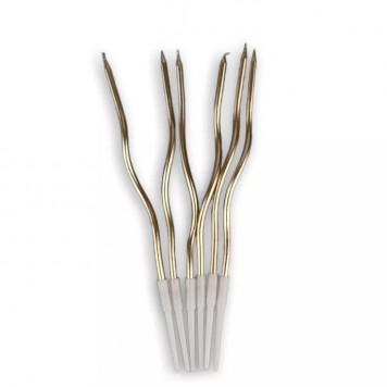 Свечи в торт Спираль медь 6шт, 16см