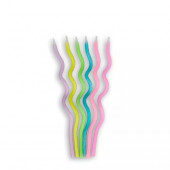 Свечи в торт Спираль разноцветная 6шт, 14см