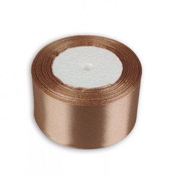 Лента атласная 50мм светло-коричневая