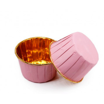 Маффины Розовый с золотом 50*40мм, 50шт