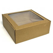 Коробка 26*26*10 гофрокрафт с окном