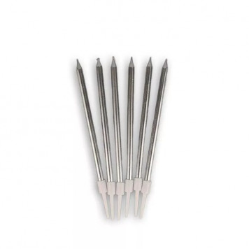 Свечи в торт Серебро 12,5см, 6шт