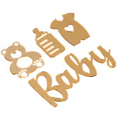 Топпер без шпажки Набор Baby, золотой 4шт