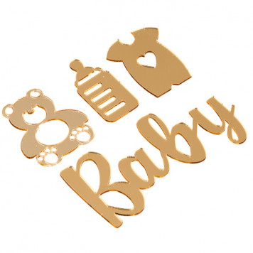 Топпер без шпажки Набор Baby, золотой 4шт