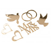 Топпер без шпажки Набор свадебный, золотой 6шт