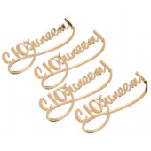 Топпер без шпажки С юбилеем, золотой 4шт