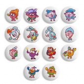 Сахарные фигурки медальоны СМЕШАРИКИ зима 7шт