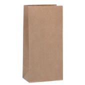 Пакет крафт бумажный фасовочный, прямоугольное дно 12 х 8 х 24 см, 50 г/м2