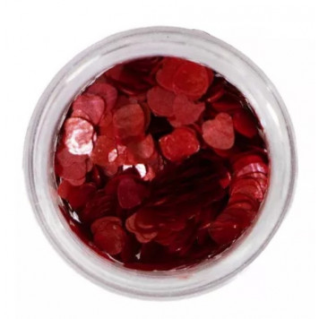 Глиттер фигурный сердца красные, 0,5 г
