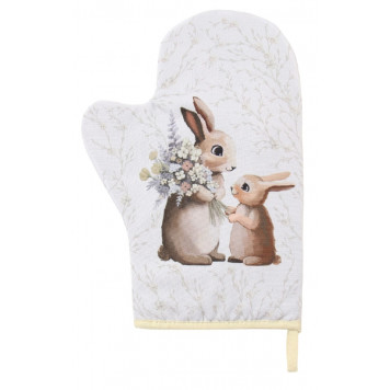Варежка-прихватка Доляна "Зайчата" 20х28 см, 35% хл, 65% пэ, ватин 250 г/м2 9927491