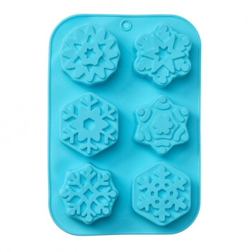 Форма для выпечки 6 ячеек "Новый год. Снежинка" 26,5x18,5x3 см  4324220