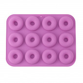 Форма для выпечки 12 ячеек "Сладости.Пончик" 33х25х2 см (d=6,8 см) цвет фиолетовый 9445837