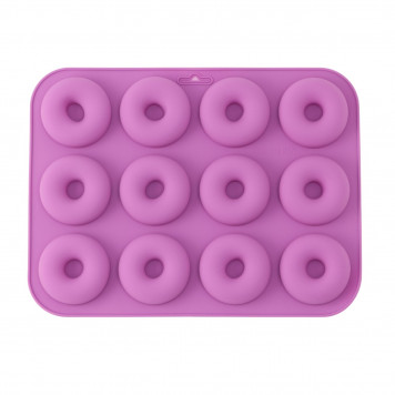 Форма для выпечки 12 ячеек "Сладости.Пончик" 33х25х2 см (d=6,8 см) цвет фиолетовый 9445837