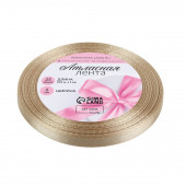 Лента атласная, 6 мм, 23±1 м, светло-бежевая