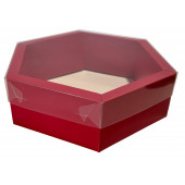 Коробка для зефира шестигранник 23*23*6 красная