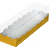 Коробка 19*5*5 для макарон низ волной золото