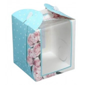 Коробка для кулича 15*15*18см Пионы