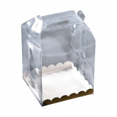 Коробка 16*16*18см прозрачная с дном и ручкой