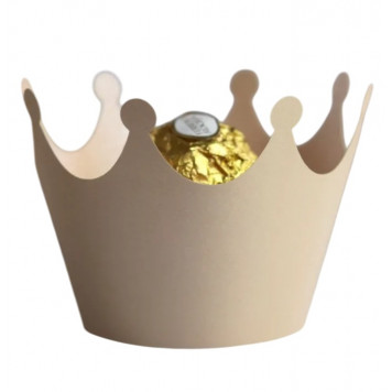 Манжетки для кексов Корона бежевая 25шт