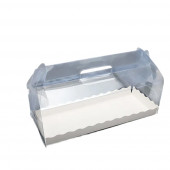 Коробка для рулета 27*11*10см прозрачная с ручкой