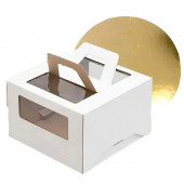 Коробка 20*20*15 белая с подложкой и окном