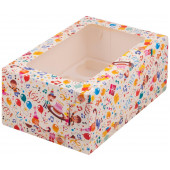 Коробка 6 капкейков 23*16*10 детский праздник