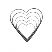 Набор вырубок Сердце 40-90мм металл, 5шт