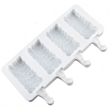 Форма силикоовая Эскимо Романтика с сердечками, 4 ячейки