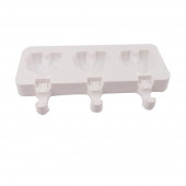 Форма силикновая Эскимо алмазные сердца, 3 ячейки