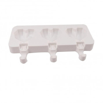 Форма силикновая Эскимо алмазные сердца, 3 ячейки