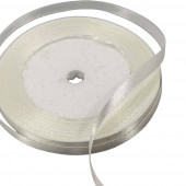 Лента атласная Сатин Теплый белый 6мм 25ярд