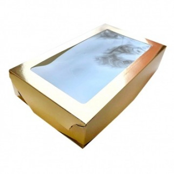 Коробка для эклеров 24*14*5 золотая