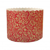Форма для кулича бум. 90*90мм Флора красная