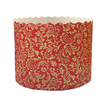 Форма для кулича бум. 90*90мм Флора красная