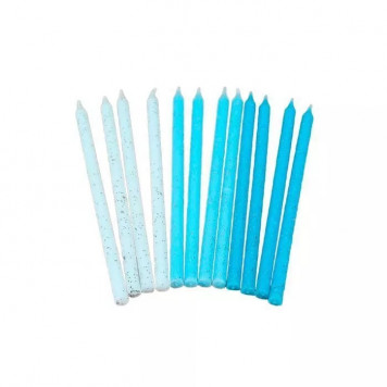 Свечи Бело-голубые 13см, 12шт