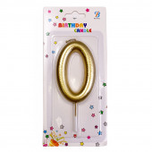 Свеча цифра 0 золотая 8,5см