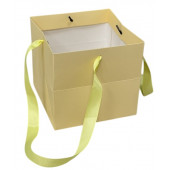 Пакет 16*16*15 подарочный желтый