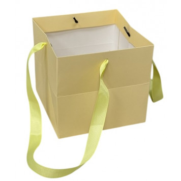 Пакет 16*16*15 подарочный желтый