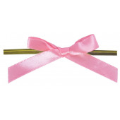 Твист-ленты для пакетиков Бантики розовые, 50шт
