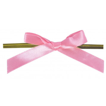 Твист-ленты для пакетиков Бантики розовые, 50шт
