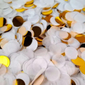 Конфетти для декора бел/золото, 50г