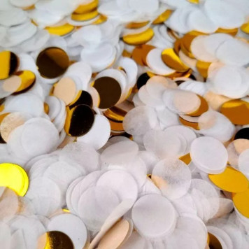 Конфетти для декора бел/золото, 50г