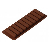 Форма для выпечки печенья Доляна «Савоярди», силикон, 26×9.5 см, 10 ячеек (7.1×1.7 см), коричневая